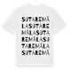 White t-shirt med Sutaremåla ordlek t-shirt