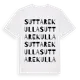 White t-shirt med Suttarekulla ordlek t-shirt