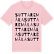 Pink Cotton t-shirt med Suttaremåla ordlek t-shirt