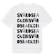 White t-shirt med Svärdsbacken ordlek t-shirt