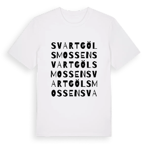 Svartgölsmossen ordlek t-shirt – ekologisk bomull t-shirt från Pinshirt