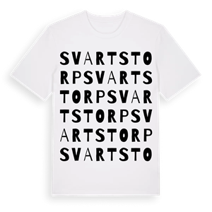 Svartstorp ordlek t-shirt – ekologisk bomull t-shirt från Pinshirt