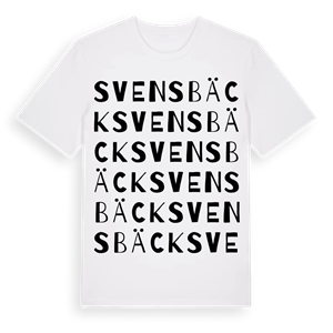 Svensbäck ordlek t-shirt – ekologisk bomull t-shirt från Pinshirt