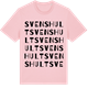 Pink Cotton t-shirt med Svenshult ordlek t-shirt