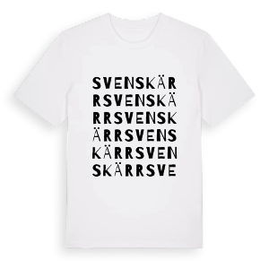 Svenskärr ordlek t-shirt – ekologisk bomull t-shirt från Pinshirt