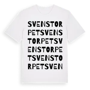 Svenstorpet ordlek t-shirt – ekologisk bomull t-shirt från Pinshirt