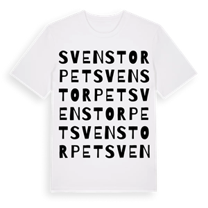 Svenstorpet ordlek t-shirt – ekologisk bomull t-shirt från Pinshirt
