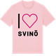 Pink Cotton t-shirt med Jag älskar Svinö t-shirt stort tryck