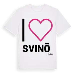 Jag älskar Svinö t-shirt stort tryck – ekologisk bomull t-shirt från Pinshirt