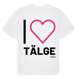 Jag älskar Tälge t-shirt stort tryck – ekologisk bomull t-shirt från Pinshirt
