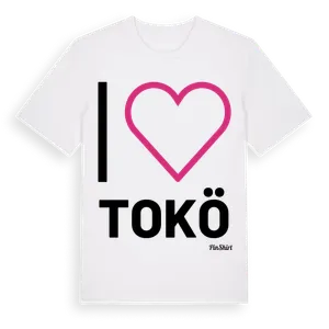 Jag älskar Tokö t-shirt stort tryck – ekologisk bomull t-shirt från Pinshirt