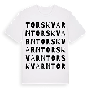 Torskvarn ordlek t-shirt – ekologisk bomull t-shirt från Pinshirt