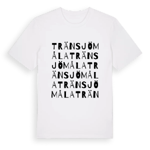 Tränsjömåla ordlek t-shirt – ekologisk bomull t-shirt från Pinshirt