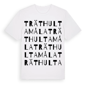 Träthultamåla ordlek t-shirt – ekologisk bomull t-shirt från Pinshirt
