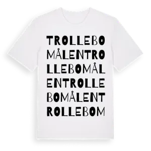 Trollebomålen ordlek t-shirt – ekologisk bomull t-shirt från Pinshirt