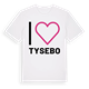 White t-shirt med Jag älskar Tysebo t-shirt stort tryck