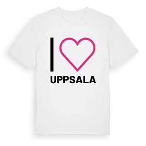 Jag älskar Uppsala t-shirt stort tryck – ekologisk bomull t-shirt från PinShirt