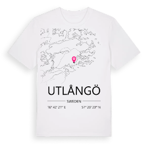 Utlångö karta t-shirt – ekologisk bomull t-shirt från Pinshirt