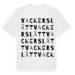 Vackerslätt ordlek t-shirt – ekologisk bomull t-shirt från Pinshirt