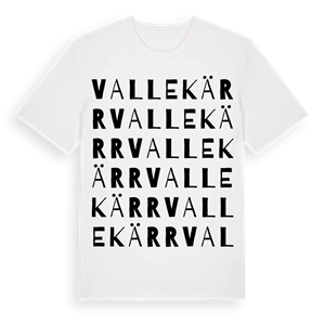 Vallekärr ordlek t-shirt – ekologisk bomull t-shirt från Pinshirt