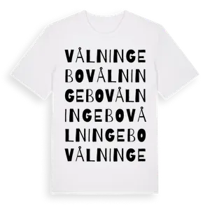 Vålningebo ordlek t-shirt – ekologisk bomull t-shirt från Pinshirt