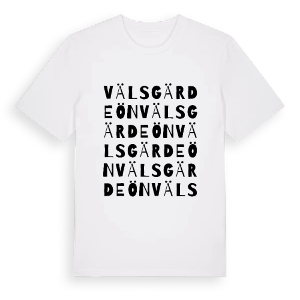 Välsgärdeön ordlek t-shirt – ekologisk bomull t-shirt från Pinshirt