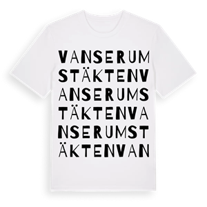 Vanserumstäkten ordlek t-shirt – ekologisk bomull t-shirt från Pinshirt