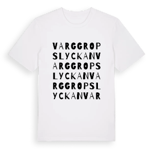 Varggropslyckan ordlek t-shirt – ekologisk bomull t-shirt från Pinshirt