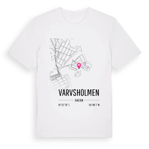 Varvsholmen karta t-shirt – ekologisk bomull t-shirt från Pinshirt
