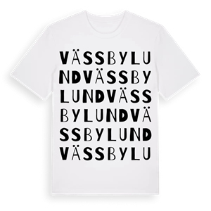 Vässbylund ordlek t-shirt – ekologisk bomull t-shirt från Pinshirt