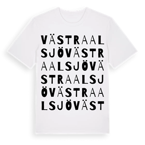 Västra Alsjö ordlek t-shirt – ekologisk bomull t-shirt från Pinshirt