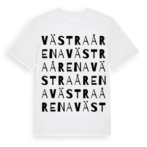 Västra Årena ordlek t-shirt – ekologisk bomull t-shirt från Pinshirt