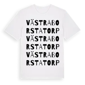 Västra Borstatorp ordlek t-shirt – ekologisk bomull t-shirt från Pinshirt