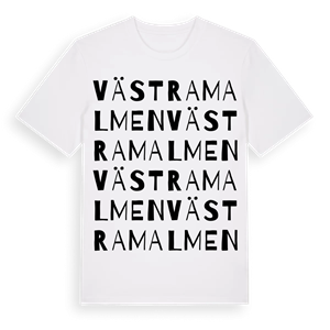 Västra malmen ordlek t-shirt – ekologisk bomull t-shirt från Pinshirt