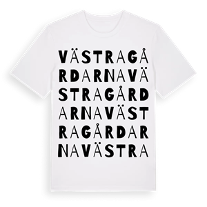 Västragårdarna ordlek t-shirt – ekologisk bomull t-shirt från Pinshirt
