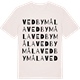 Vintage White t-shirt med Vedbymåla ordlek t-shirt