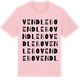 Pink Cotton t-shirt med Vendlebo ordlek t-shirt
