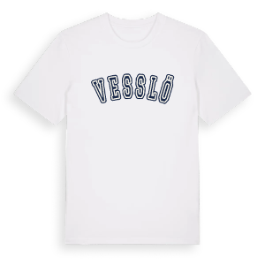 Vesslö college t-shirt – ekologisk bomull t-shirt från Pinshirt