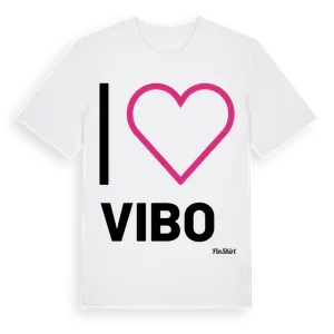 Jag älskar Vibo t-shirt stort tryck – ekologisk bomull t-shirt från Pinshirt