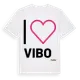 White t-shirt med Jag älskar Vibo t-shirt stort tryck