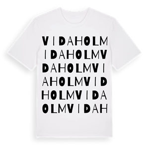 Vidaholm ordlek t-shirt – ekologisk bomull t-shirt från Pinshirt