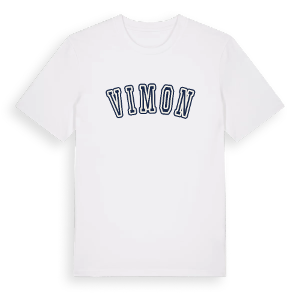 Vimon college t-shirt – ekologisk bomull t-shirt från Pinshirt