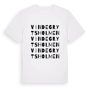 Vindegrytsholmen ordlek t-shirt – ekologisk bomull t-shirt från Pinshirt