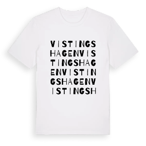 Vistingshagen ordlek t-shirt – ekologisk bomull t-shirt från Pinshirt