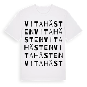 Vita hästen ordlek t-shirt – ekologisk bomull t-shirt från Pinshirt