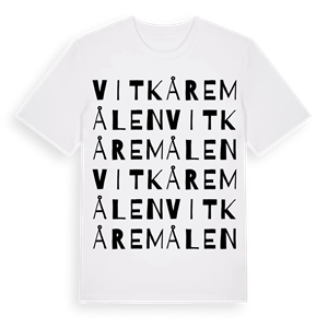 Vitkåremålen ordlek t-shirt – ekologisk bomull t-shirt från Pinshirt