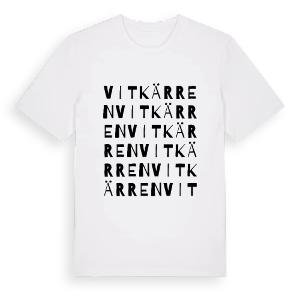 Vitkärren ordlek t-shirt – ekologisk bomull t-shirt från Pinshirt