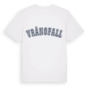 Vrångfall college t-shirt – ekologisk bomull t-shirt från Pinshirt