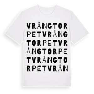 Vrångtorpet ordlek t-shirt – ekologisk bomull t-shirt från Pinshirt