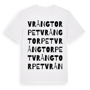 Vrångtorpet ordlek t-shirt – ekologisk bomull t-shirt från Pinshirt